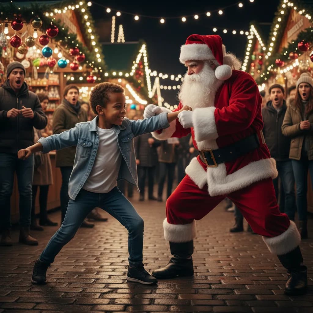 AI Santa Fighting Video Generator