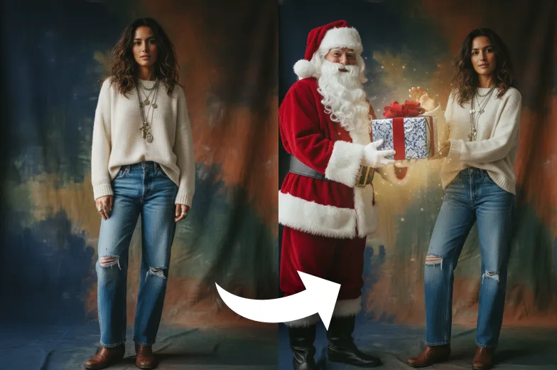 AI Santa Giving Gift