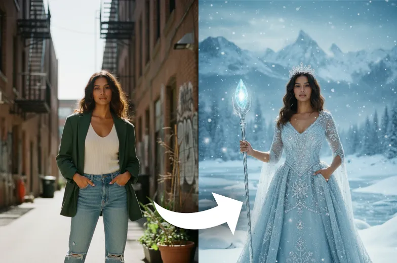 AI Snow Queen Transformation